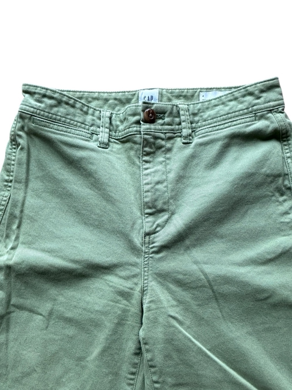 GAP High Rise Wide Leg Crop Jeans Size 4 | Sage Green Denim | Cropped Pants